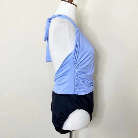 Miraclesuit Colorblock Halter Ruched Side One Piece Swimsuit - Picture 4 of 10